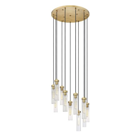 Z-Lite Beau Chandelier, 11-Light, 24 In.W x 12.75 In.H, Rubbed Brass/Clear 740P-11R-RB